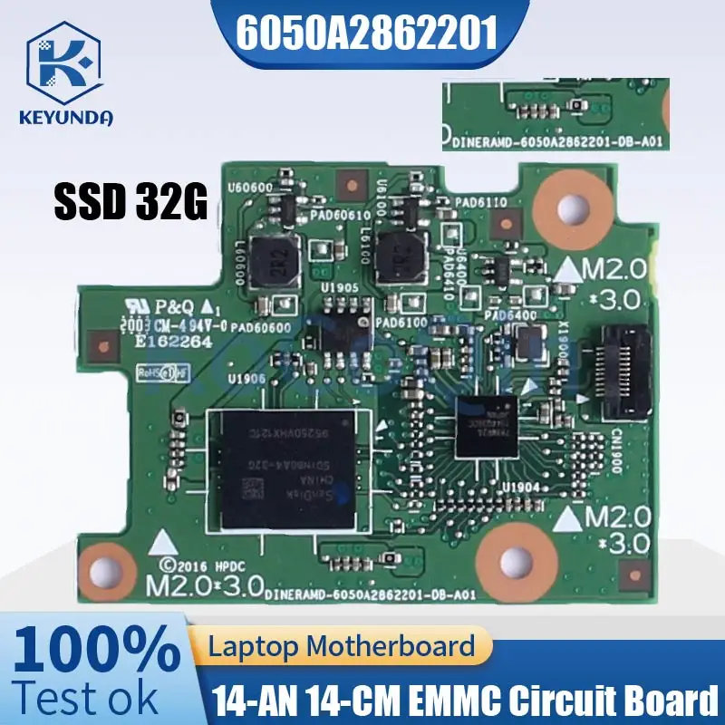 Для ноутбука HP 14-an012nr 14-AN 14 см 14 дюймов оригинальная печатная плата EMMC 6050A286220 1 ноутбук