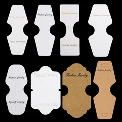 50pcs Fold Display Cards for Necklace Bracelet Cardboard Wholesale Package Card Hair Clips Earrings Storage White Craft Hang Tag