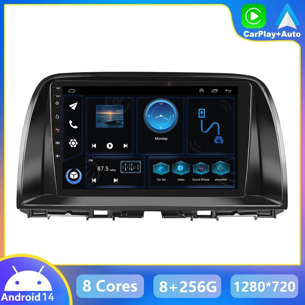 For Mazda CX5 CX-5 CX 5 2012 - 2015 Car Radio Multimedia Video Player Navigation GPS Carplay WIFI DSP 2Din Android 14 Head Unit