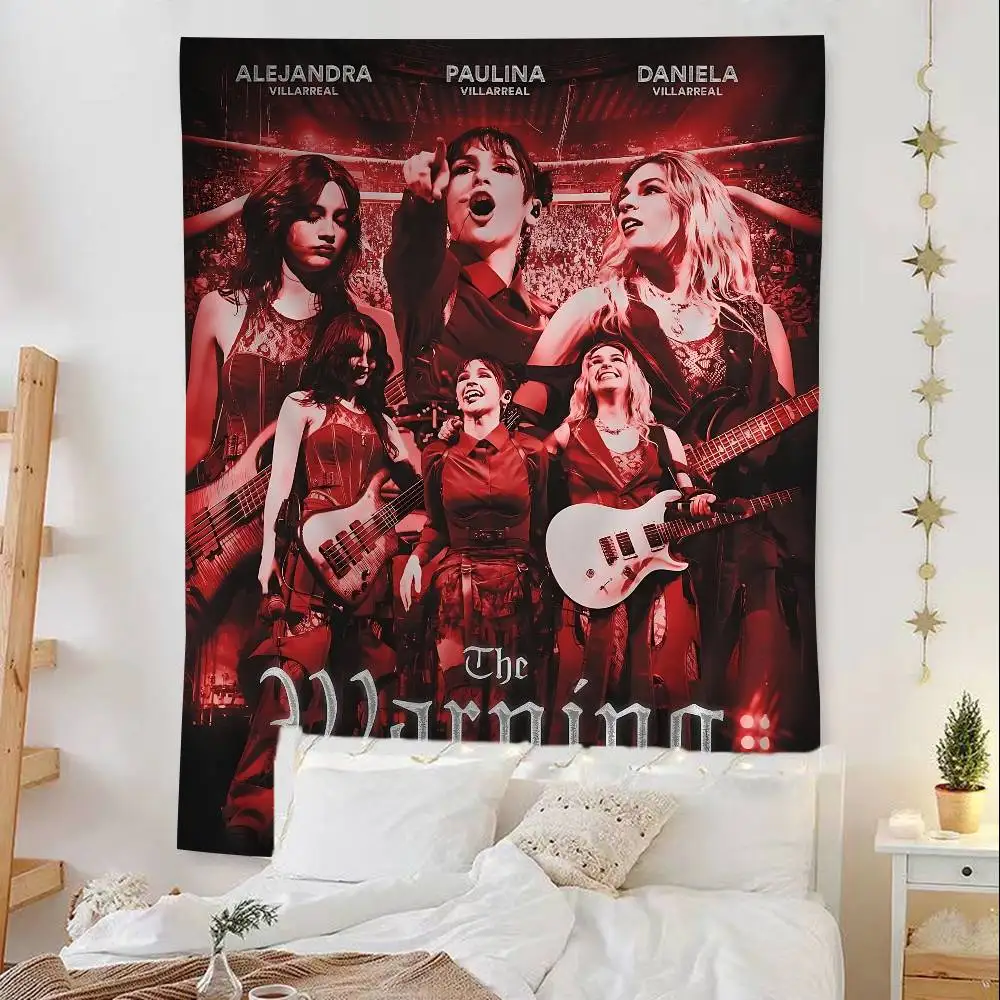 روك باند W-مخطط تحذير نسيج الفن الخيال العلمي غرفة ديكور المنزل رخيصة الهبي الجدار الشنق #1