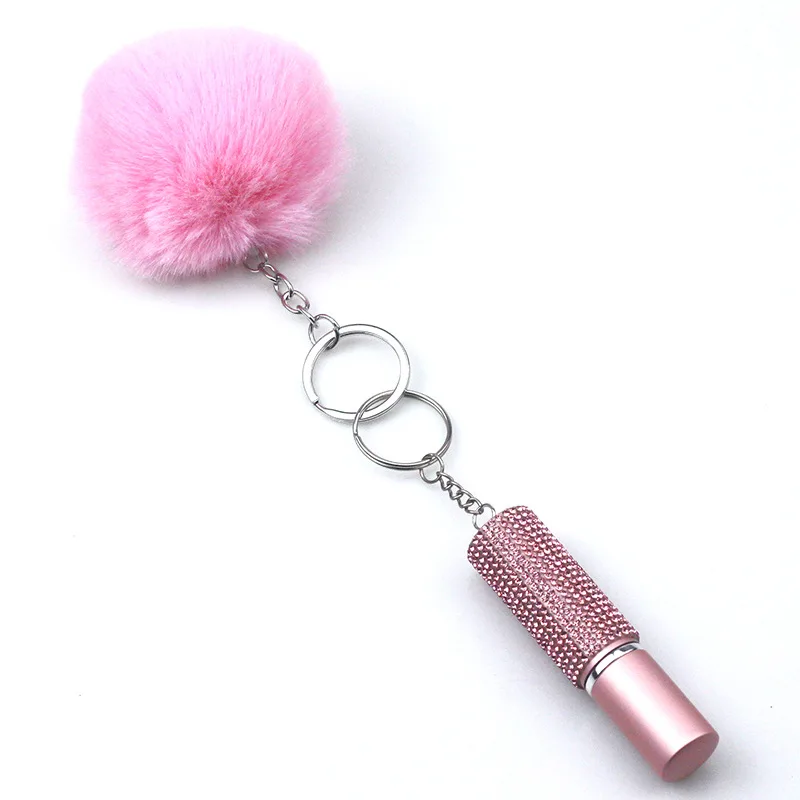 spray keychain 10ml Crystal Shiny Rhinestone EMPTY Anti Wolf Spray Bottle Keychain Empty Perfume Bottle Key Ring Self Defence