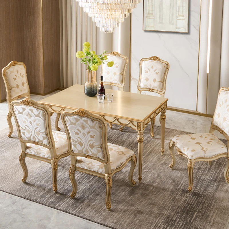 6 Person Gold Dining Table Luxury Design Wood Nordic Living Room Dining Table Kitchen Restaurant Mesas De Comedor Furniture Home
