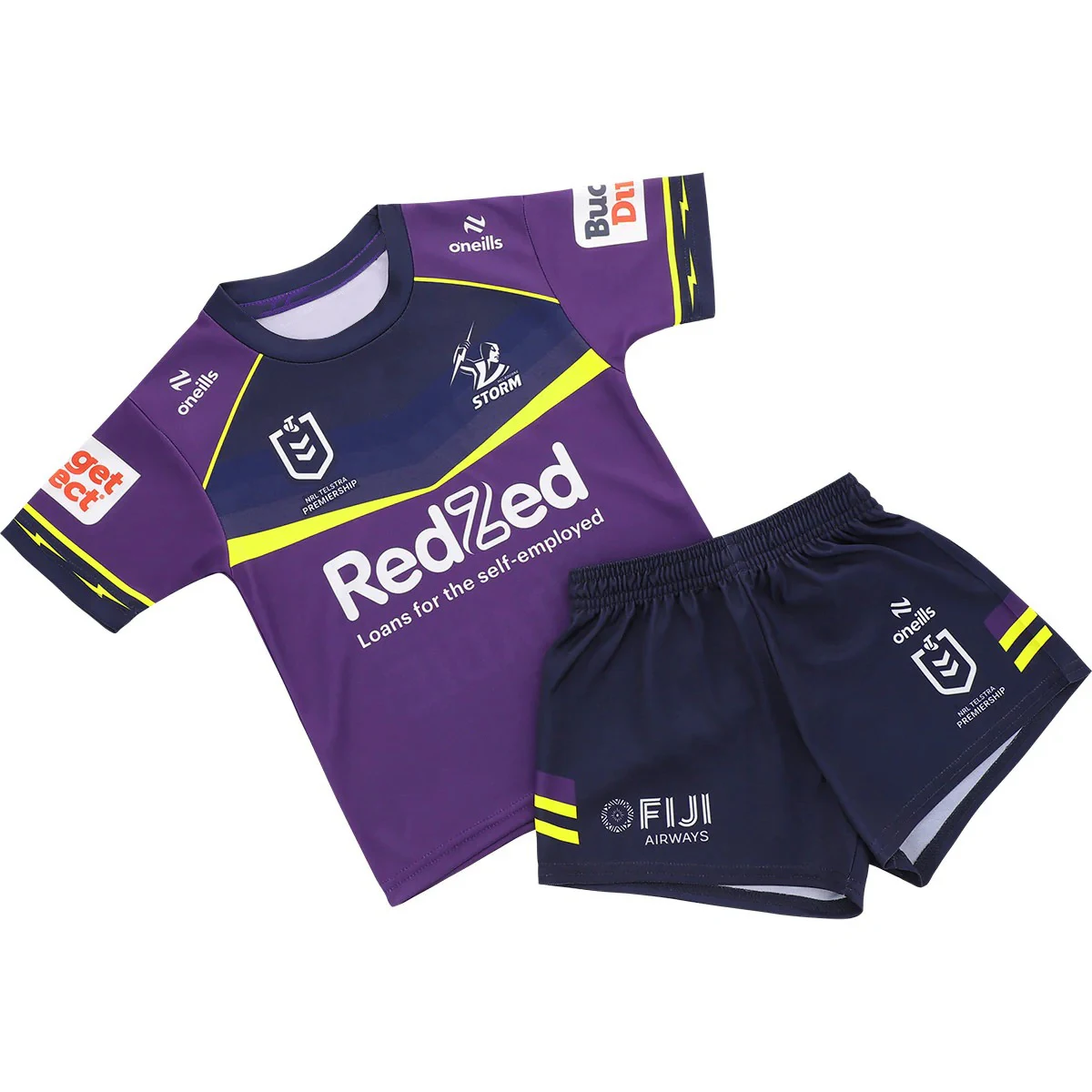 Conjunto de Camiseta e Shorts de Rugby Masculino 2026 Melbourne Storm: Camisa de Jogo e Shorts para Treino ao Ar Livre de Verão, Respirável e de Secagem Rápida