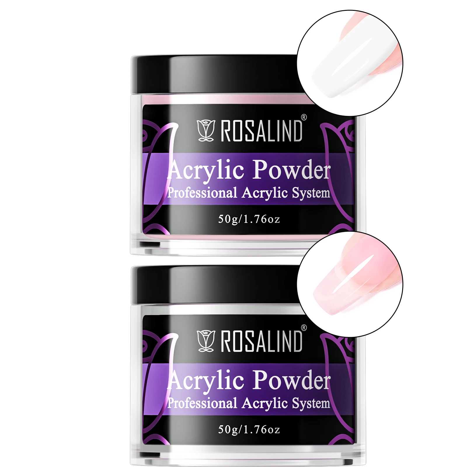 روزاليند الاكريليك مسحوق جيل للأظافر نحت زهرة مسمار الفن الاكريليك طقم أظافر منحوتة مسحوق شبه دائم الأظافر للتقليم