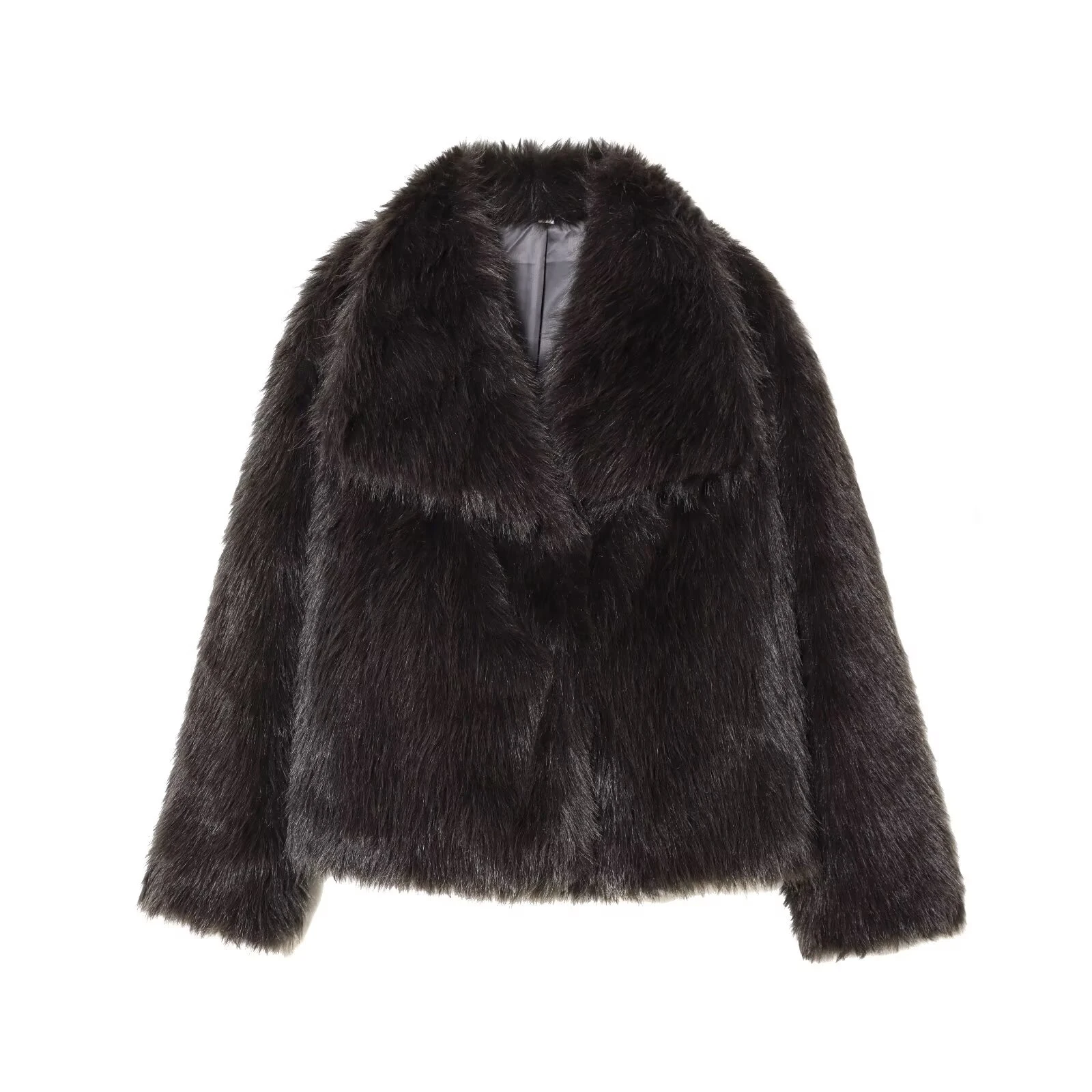 European and American style winter new loose collar French socialite imitation mink fur faux fur effect short jacket