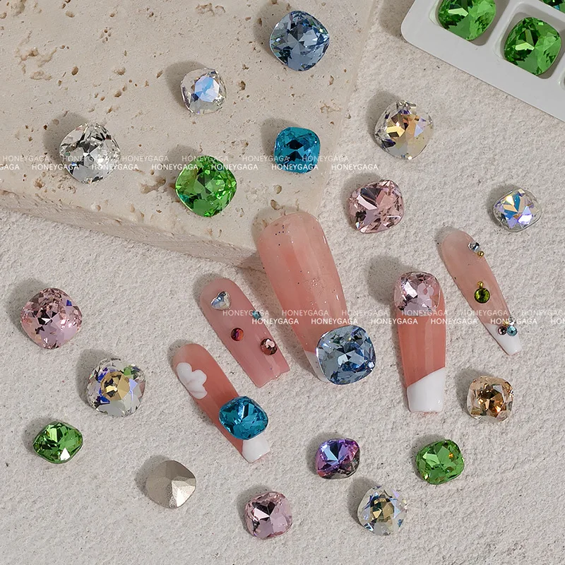 10PCS Crystal Nail Rhinestones: Iridescent High-End Rhinestones Ideal For Nail Tip Decorations Or Rhinestone Accent Designs