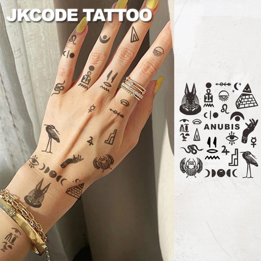2-Piece Semi-Permanent Tattoo Set |   Anubis, Sacred Cat Tattoo Stickers for Best Friends, Ancient Egyptian Mythology Finger Tattoos |   Waterproof Tattoos for Women, Realistic Fake Tattoos, Non-Reflective, Lasts 7-14 Days, Magic Tattoos, Lasts 1-2 Weeks, Perfect.