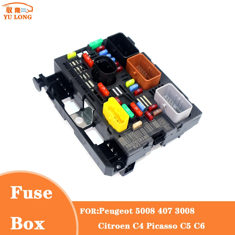 Car Engine Compartment Fuse Box For Peugeot 3008 5008 RCZ CITROEN C4 PICASSO C5 C6 BSM R02 R19 9807028580 Original Accessories