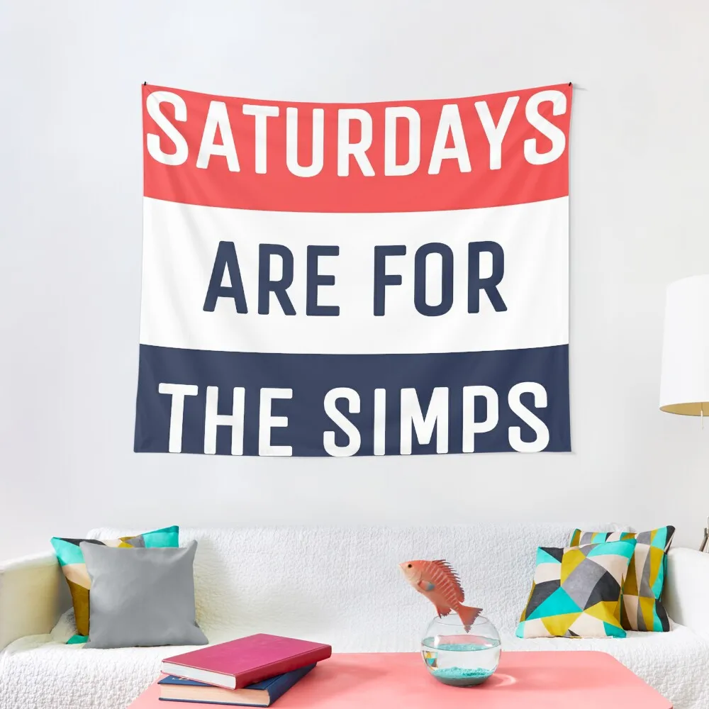 

Saturdays Are For The Simps Colorblocking Tapestry funny tapestry bedroom decorations kawaii room decor