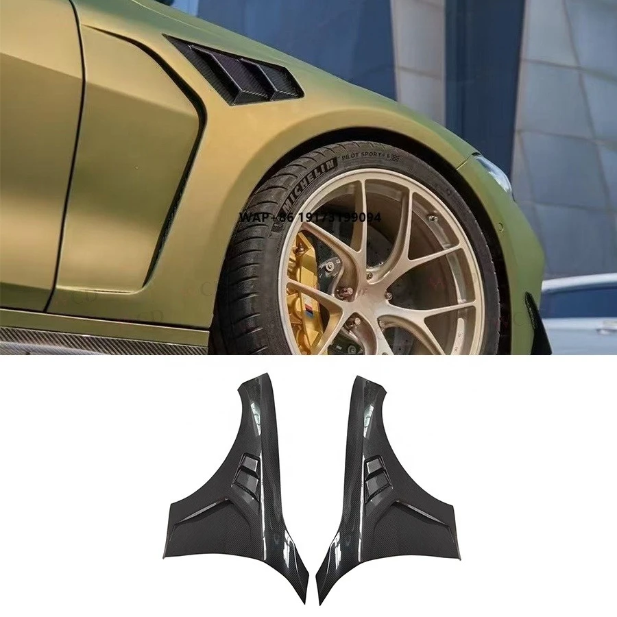 

G82 M4 Carbon Fiber Front Vented Fender for B-MW G82 G80 M3 M4 2021+ AP Style Front Bumper Side Fenders Mudguards New Car