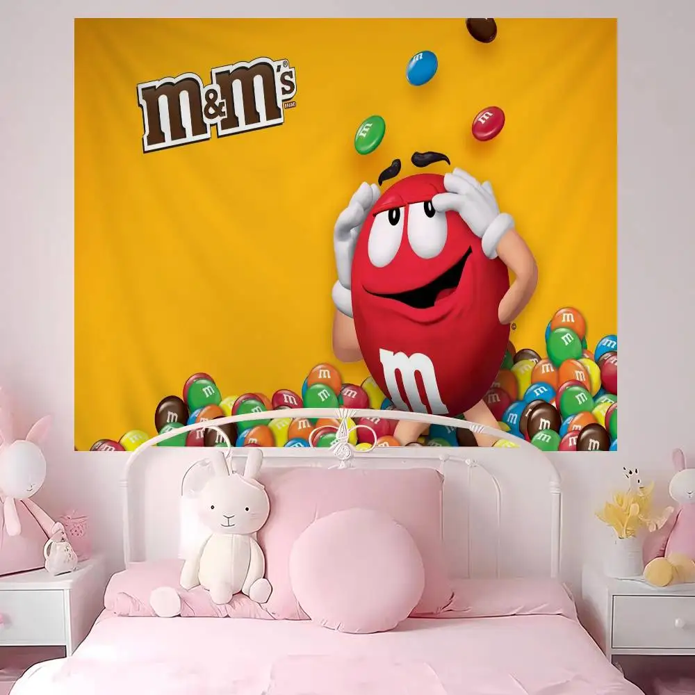 

Мультяшный настенный гобелен с изображением шоколада M-MS для декора гостиной, дома, общежития, настенное искусство