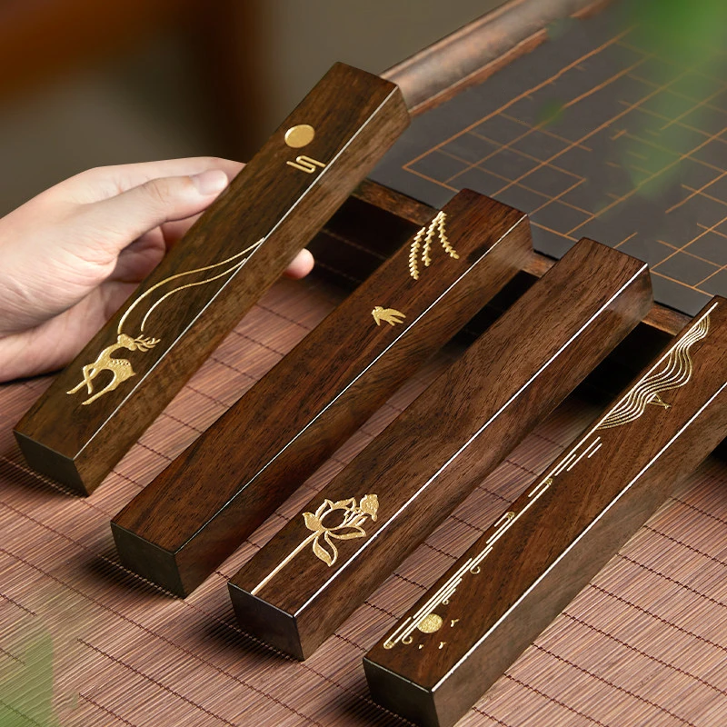 Solid Wood Paperweight Ruler for Calligraphy Beginners Writing Practice Chinese Style Retro Writing Calligraphy Tool Drawing