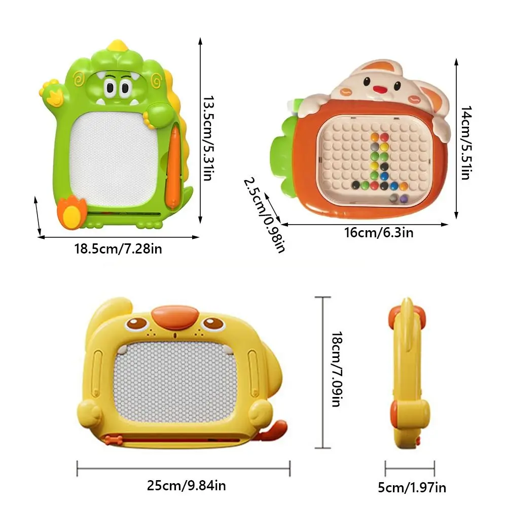 2-em-1 prancheta dinossauro cão coelho multicolorido pintura placa de plástico dos desenhos animados animal cor classificação brinquedo desenho das crianças