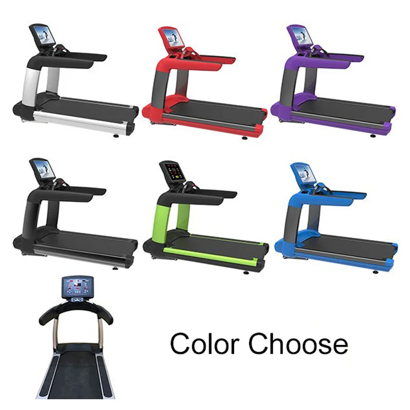 Portable Gym Fitness Treadmill Running Machine AC Motor Speed Adjustment Touch Screen Cardio Training Electric Drive LED Screen