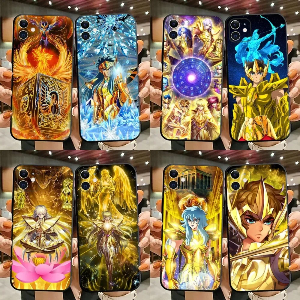 Saint Seiya Knights Of The Zodiac Phone Case For iPhone 15,14,13,12,11,Plus,Pro Max,XS,X,XR,SE,Mini,8,7 Soft Silicone Black Case