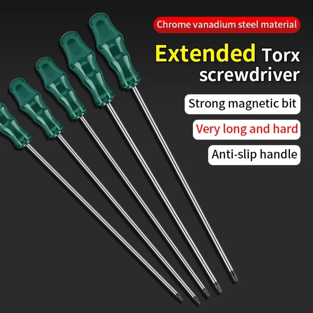 Torx Screwdriver 400mm Extra Long With Hole Hexagon Bits T15 T20 T25 T30 Screw Drive Home Repair Hand Tools