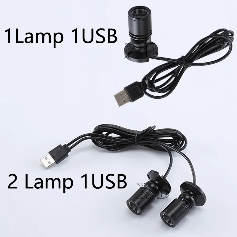 3W DC5V Led USB Spotlight  Jewelry Cabinet Showcase Counter Lamp Surface Mounted Ceiling Spot Light USB 5V Interface 2 in One