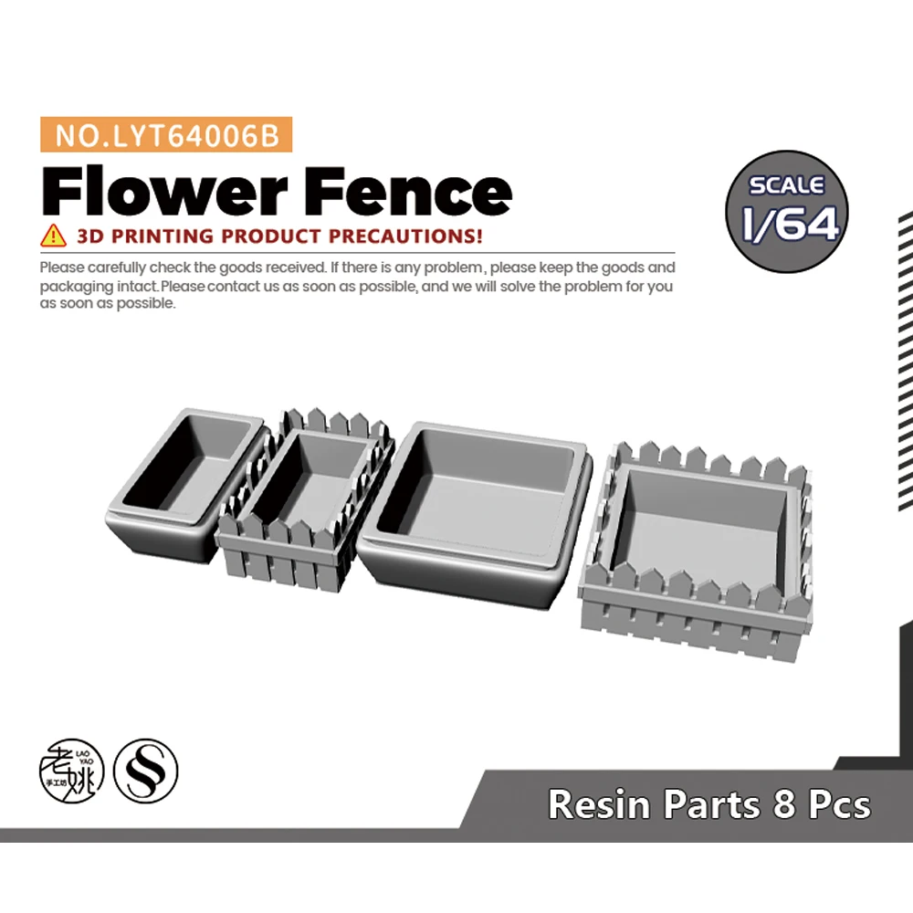 Yao's Studio LYT006B 1/64 1/76 1/87 1/100 1/160 1/72 Model Railroads Display Prop Flower Fence