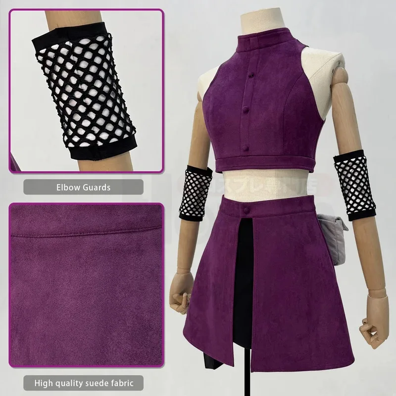

Anime Yamanaka Ino Cosplay Costume Top Skirt Waist Bag Leg Covers Cos Convention Daily Wear Gift6;d'3,h'7.b;