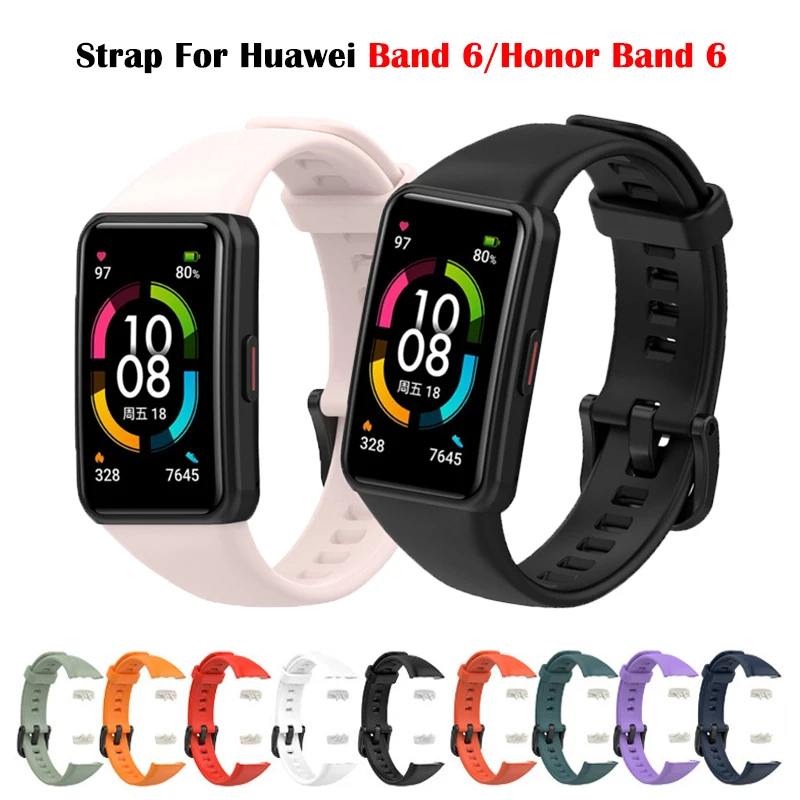 حزام سيليكون مسامي لساعة Huawei Band 6/6Pro الذكية، سوار معصم بديل متين، حزام ملحقات لـ Honor Band 6/7