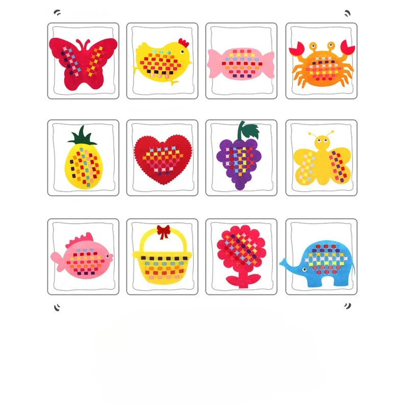 

Cute Cartoon Children Early Education Living Area DIY Fabric Weaving Teaching Kindergarten Handmade Toy Materials Boy Girl Gift