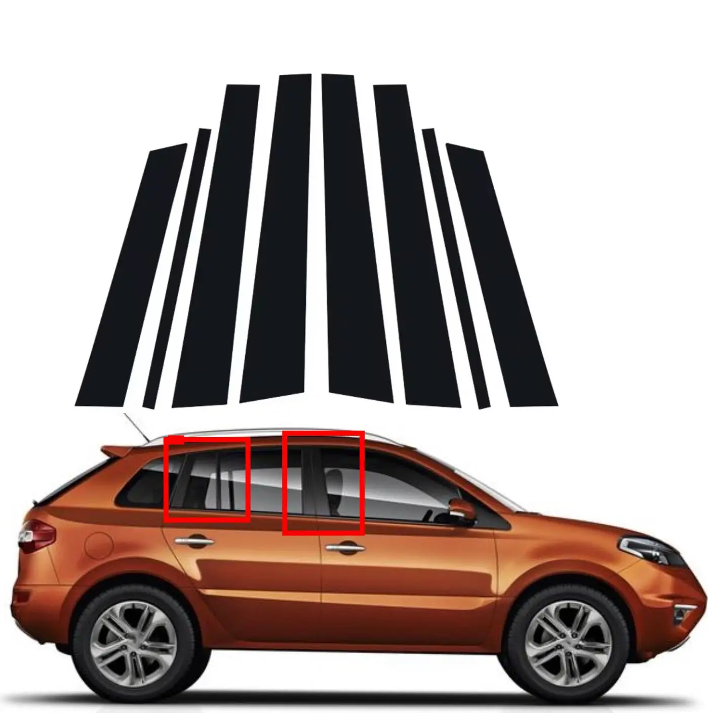 

Gloss Black Pillar Posts Fit For Renault Koleos QM5 2007-2010 2011 2012 2013 2014 2015 2016 Door Trim Window Sticker Cover