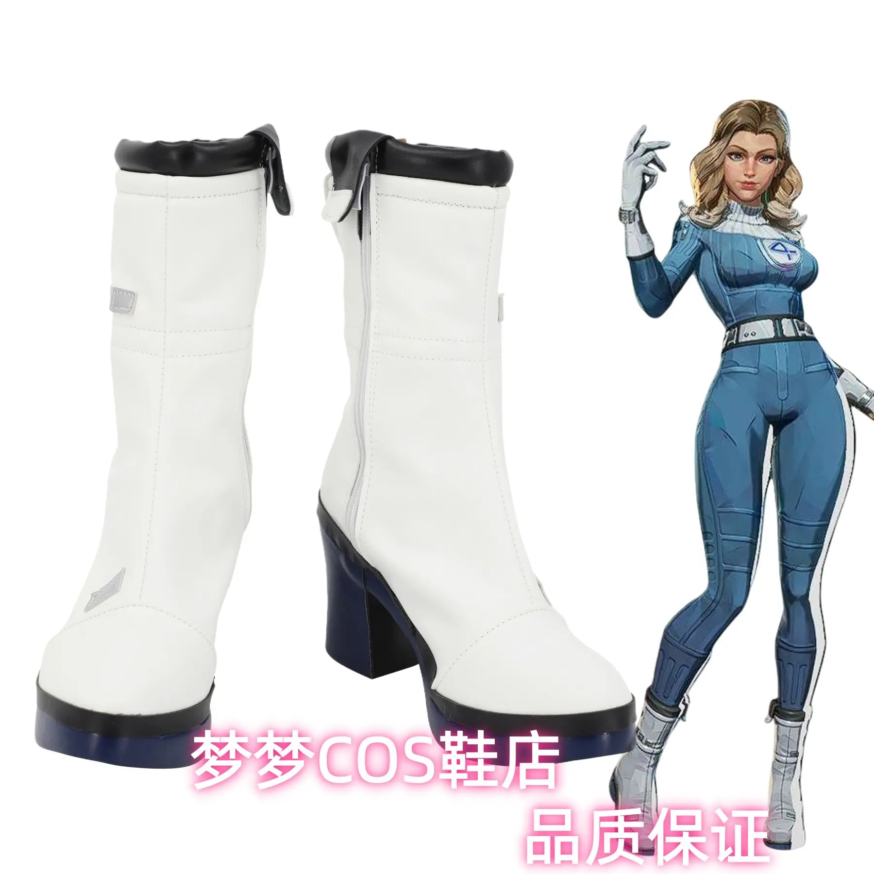 

Movie Sue Storm Invisible Cosplay Shoes Boots Woman Fantastic Hero Halloween Shoes