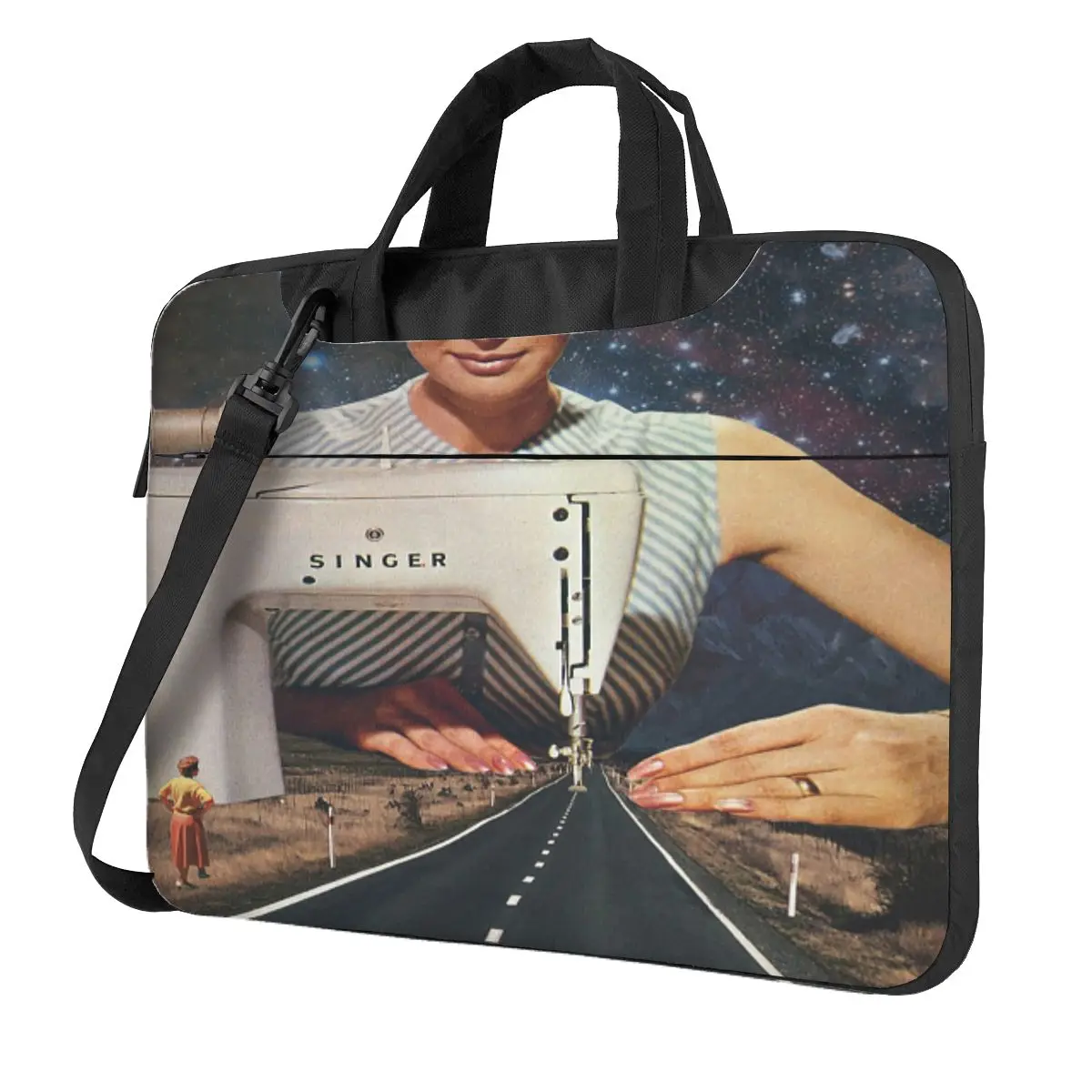 

This Is How A Road Gets Made Sewing Machine Crossbody Laptop Bag Case Computer Bag Resistant Protective Notebook Pouch Macbook