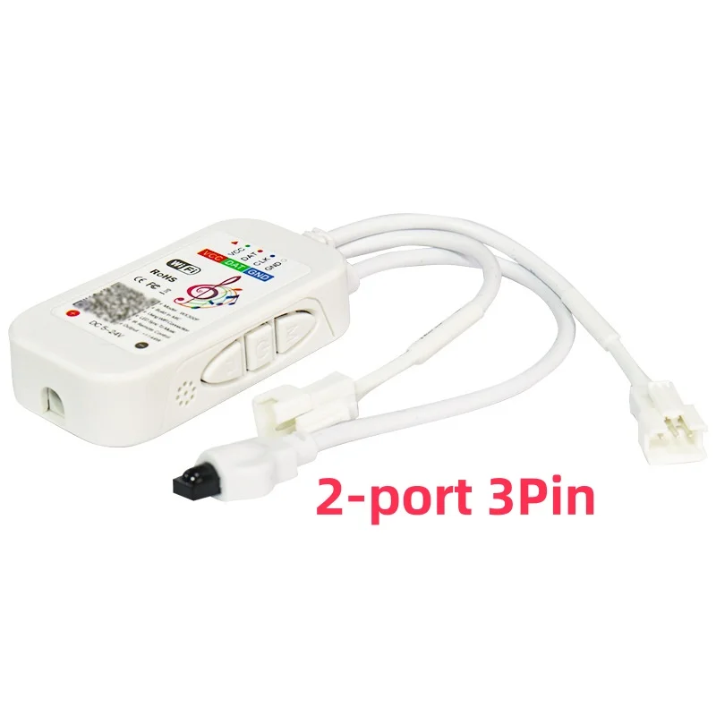 3Pin 2port 24Key Tuya Wifi Music Led RGBIC Controller 5-24V Music Sync Contoller Smart Life APP Party Light Dimmer for Led Light