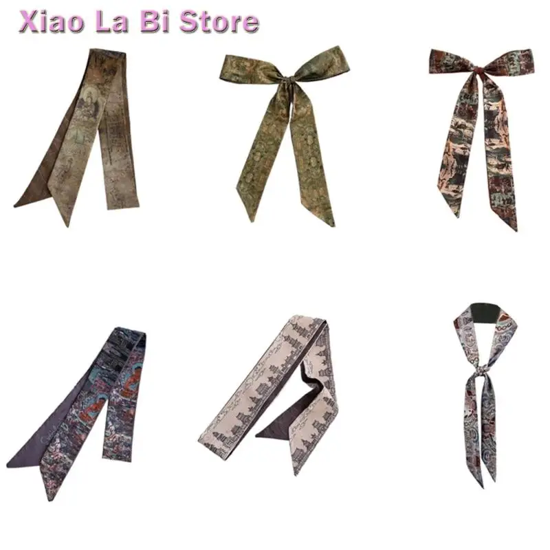 

Xxfd Silk Cense Scarf для женщин тощий пояс для ремня шеи шарф для девушек фото реквизит