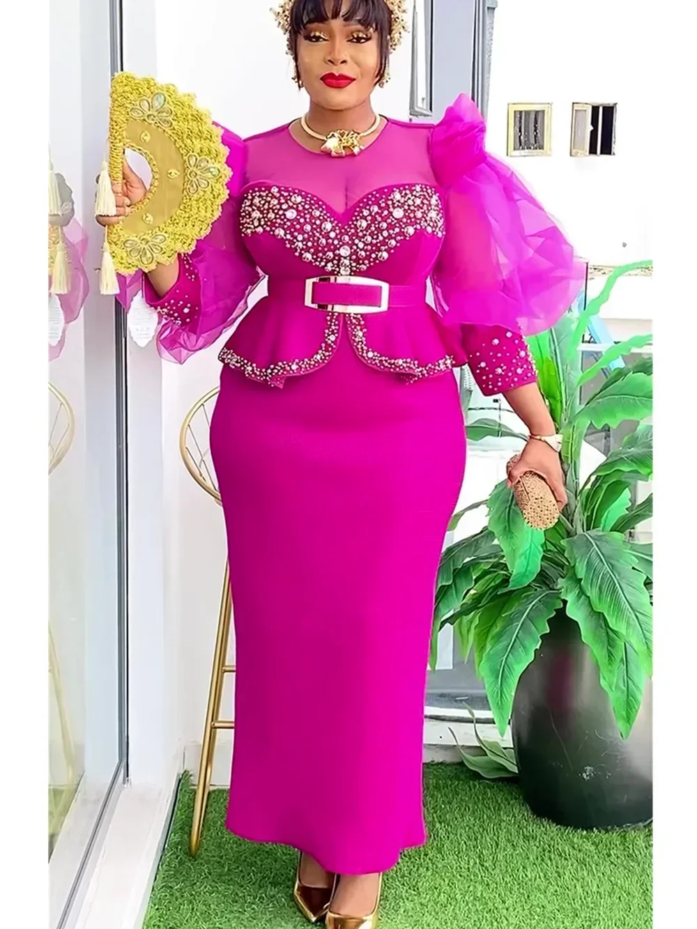 Robe Elegant African Dresses for Women 2025 New Africa Clothing Plus Size Wedding Party Long Dress Dashiki Ankara Outfits