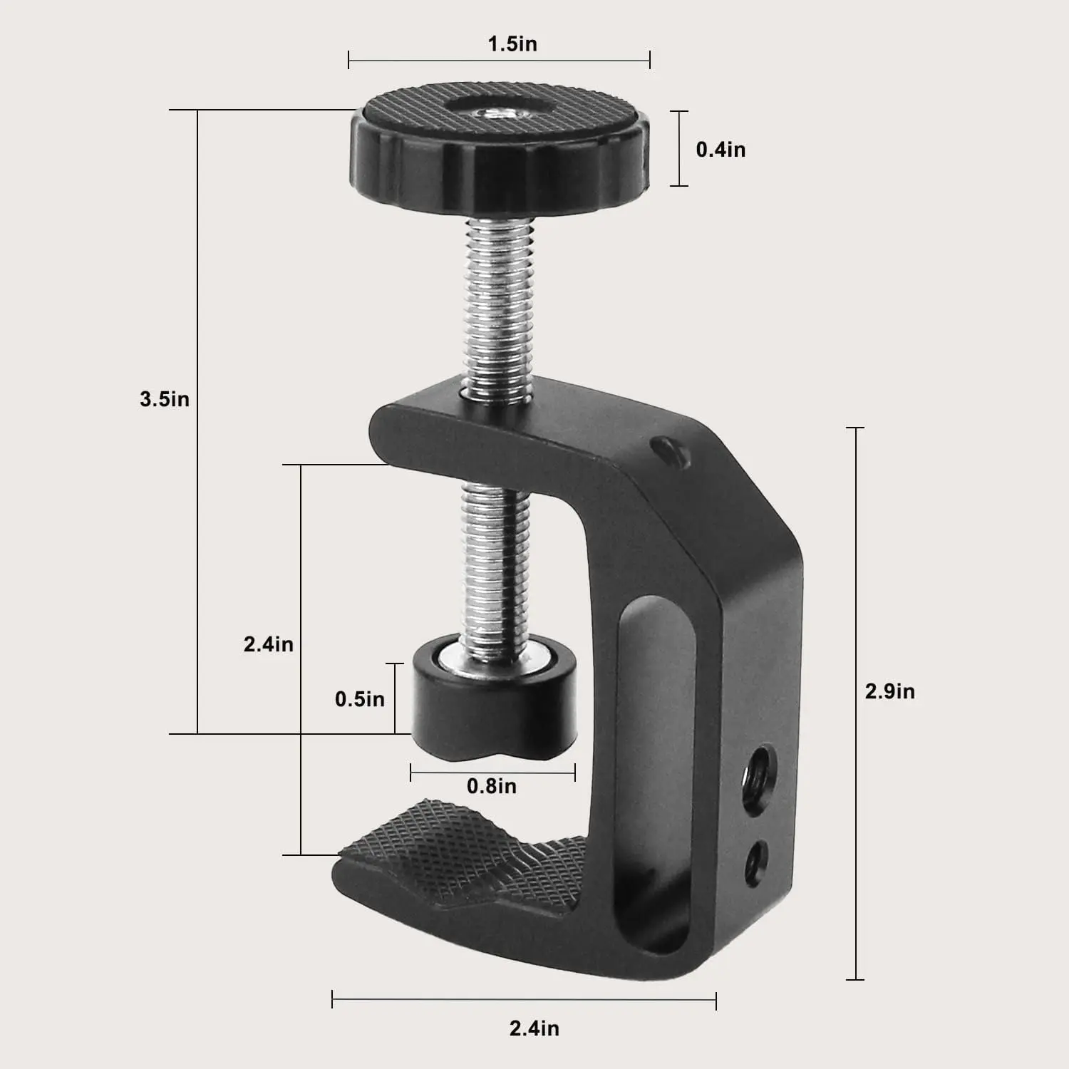 2pcs Universal C-Clamp With 1/4 And 3/8 Thread Hole For Desktop Mount Holder LCD Monitor Flash Desks Carts Benches Worktables