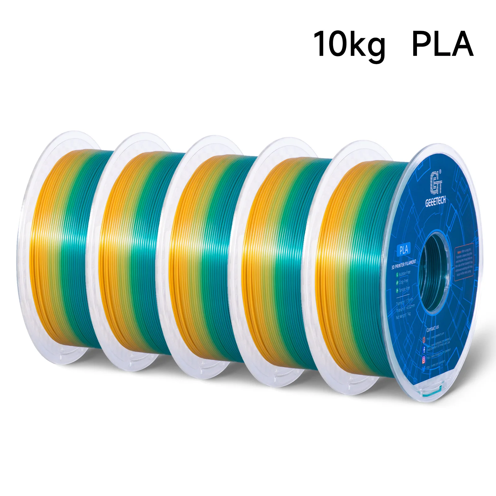

Стандартная нить PLA Geeetech, 5 кг, 1,75 мм, пластиковый материал для 3D-принтера, точность 0,03 мм, многоцветная, подходит для большинства принтеров FDM