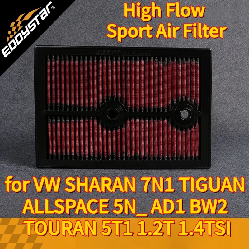

Спортивный воздушный фильтр с высоким расходом для VW SHARAN 7N1 TIGUAN ALLSPACE 5N_ AD1 BW2 TOURAN 5T1 1.2T 1.4TSI Моющиеся гоночные впускные фильтры
