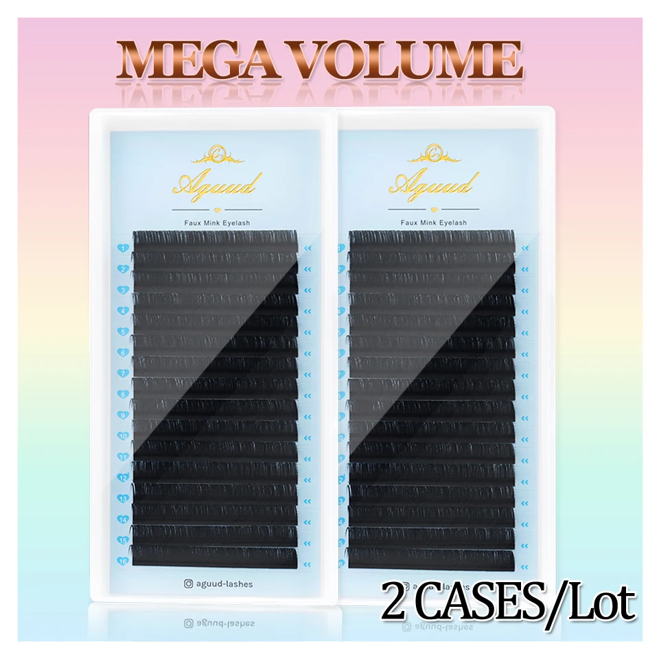 

AGUUD 2 Cases/Lot Eyelash Extensions Glamorous Length False Lashes 5~25mm Cashmere Long/Short/Lower Luxury Mega Volume Eyelashes