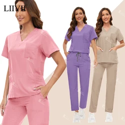 Surgical Uniform Woman Medical Nurse Scrub Set Beauty Salon Workwear Clinical Doctor Work Clothes Nursing Accessories Tunic Suit