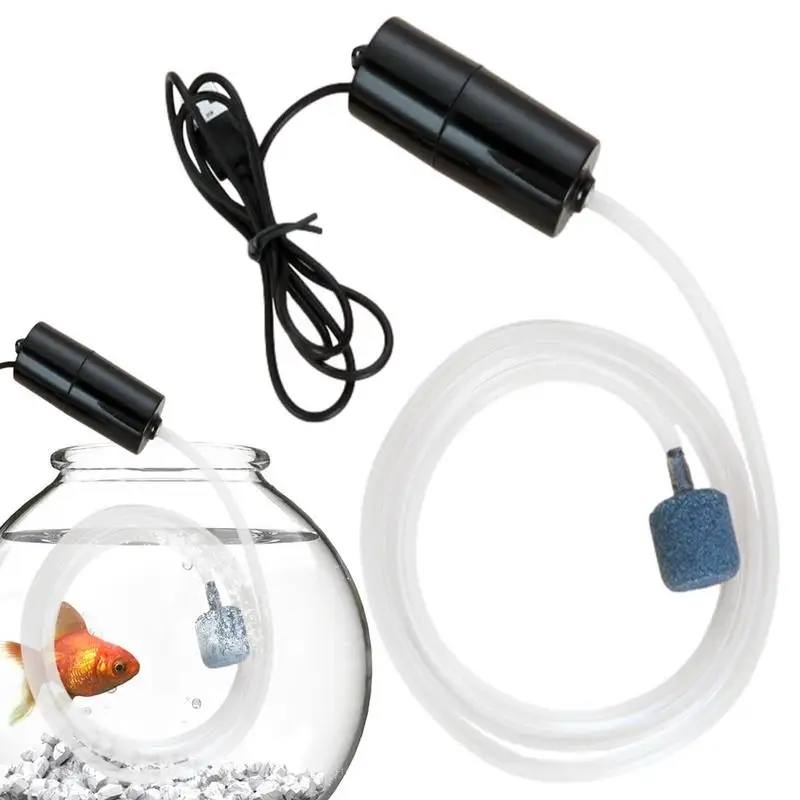 USB-Charged Mini Fish Tank Bomba De Oxigênio Minúsculo Bomba De Água Oxigenador De Pesca Bomba Submersível Com Liberação De Ar Estável, 5V