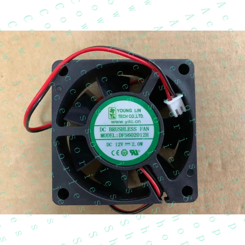 PP+ 1PC   2 line silent cooling fan 6020 DFS602012H DC12V 2.0W 6CM
