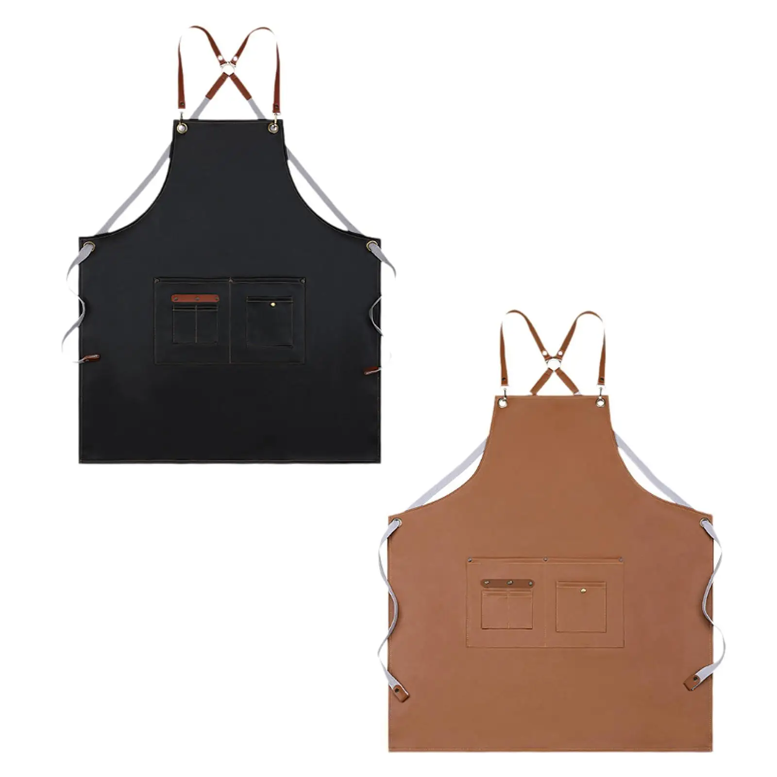 PU Leather Kitchen Apron Sturdy Artist Apron for Art Working Artwork Cooking