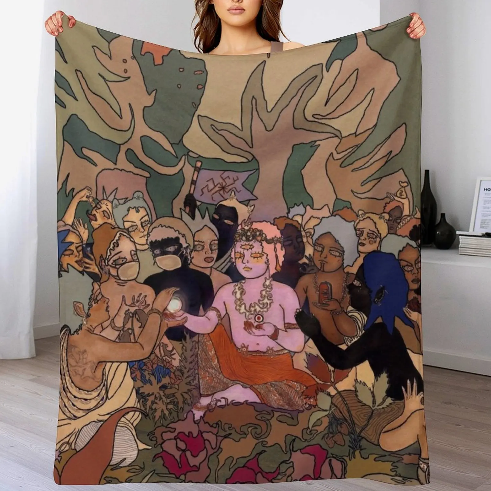 

post human survival horror Throw Blanket Weighted Soft Big Luxury Luxury Throw Blankets