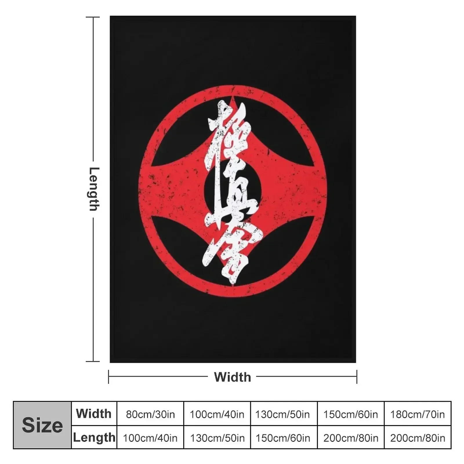 Kyokushin Kaikan Karate Symbol Kyokushinkai Dojo Throw Blanket Beach Decorative Throw blankets and throws Blankets