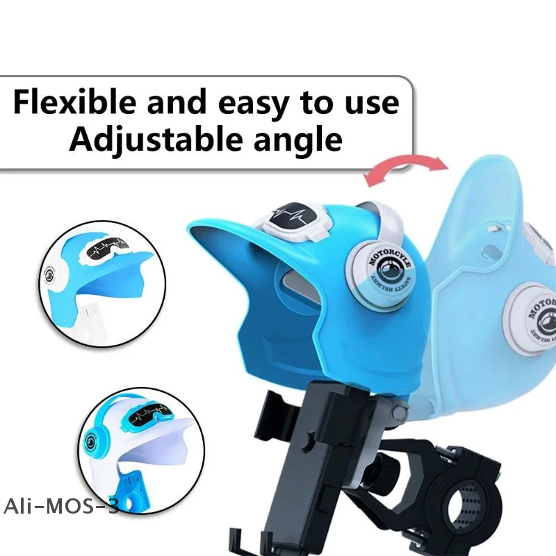 【S】Motorcycle Phone Mount with Mini Helmet Cover, Waterproof Sunshade Navigation Holder for Bike Ebike Scooter