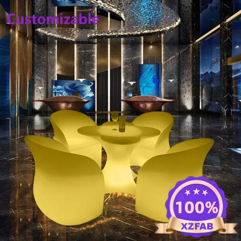 Factory Direct 2026 Luminous table and chair bar KTV stand nightclub coffee table combination outdoor creative furniture patio s
