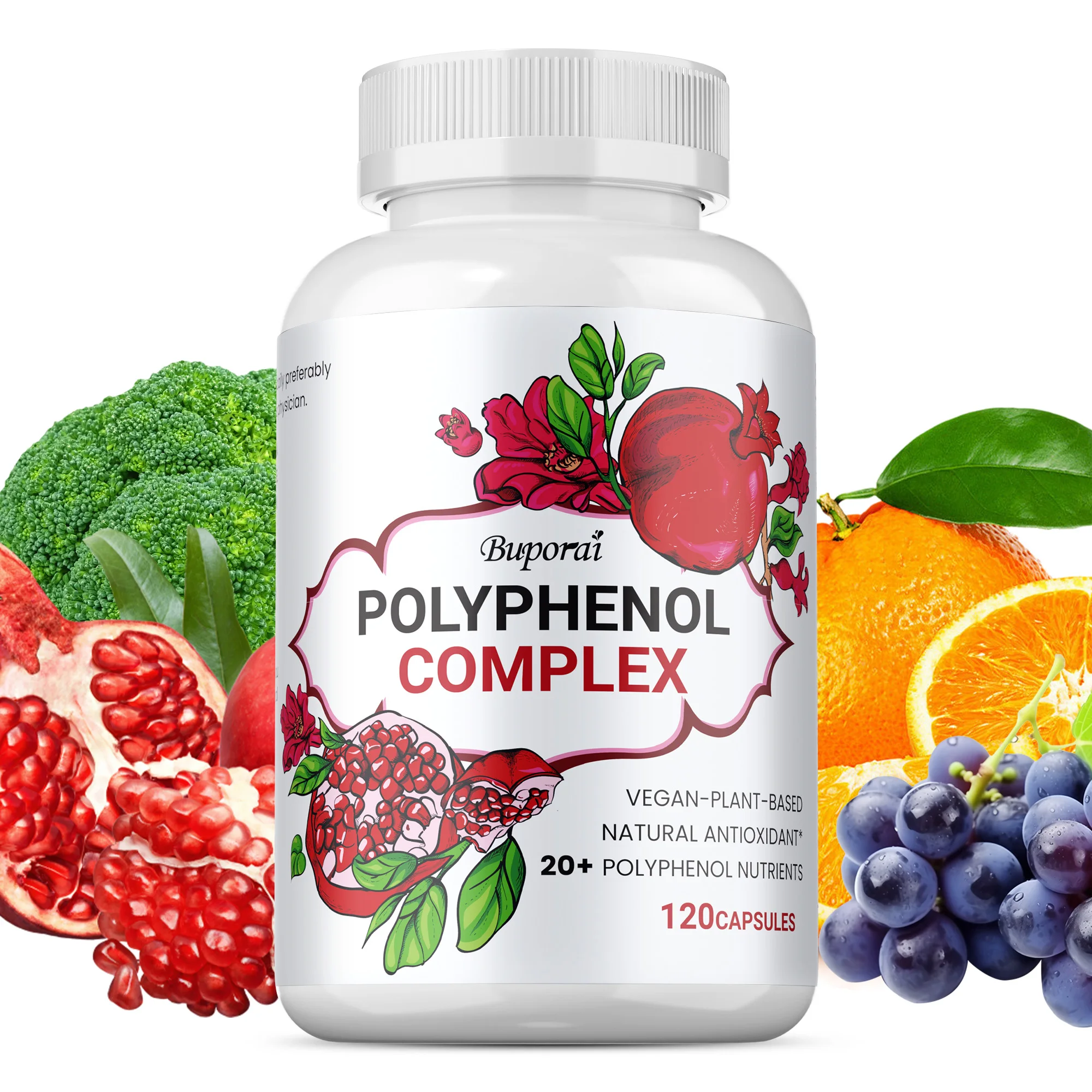 

Polyphenols Supplement - Fights Aging, Powerful Antioxidant, Supports Digestive and Immune System Health, Boosts Energy