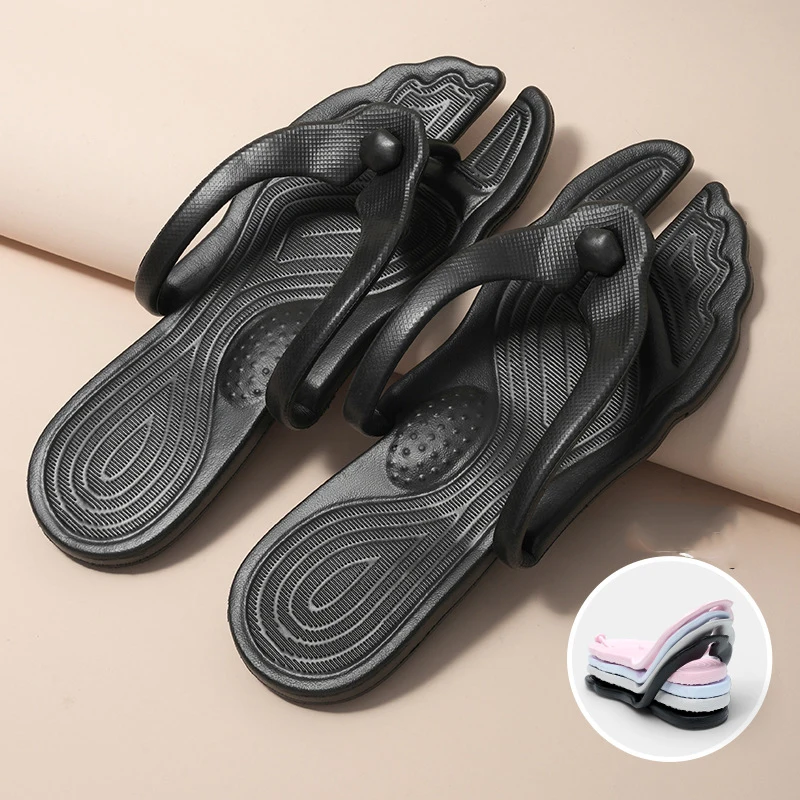 New Summer Folding Flip-Flops Business Trips Travel Portable Lightweight EVA Slippers Soft Bottom Beach Couple Slide Sandals