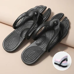 New Slippers Men Flat Flip Flops Bathroom Home Slippers Women Hotel Slippers Outdoor Travel Folding Slippers Non-Slip Slides