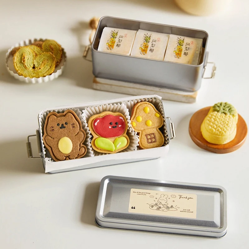 

Прямоугольная железная коробка с крышкой, большая емкость, свадебные сувениры, контейнер для конфет, ананас, снежинка, упаковка для торта, коробка для хранения