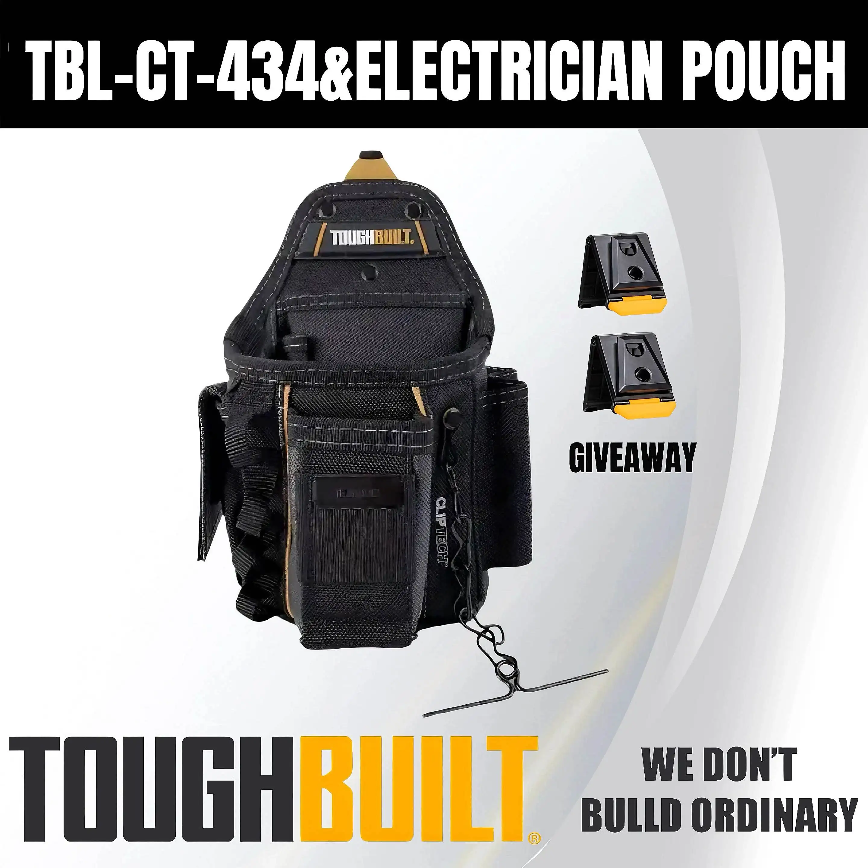 1 قطعة TOUGHBUILT ClipTech البوليستر حقيبة أدوات كهربائي تخزين الأدوات 1680D الثقيلة أداة البناء المنظم