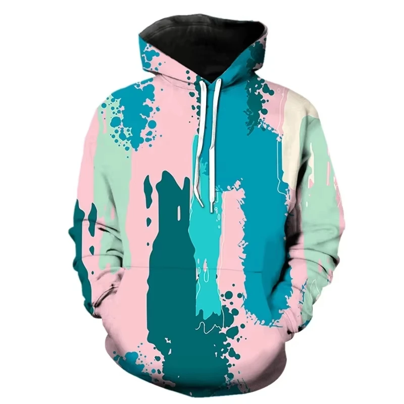 3D Print Street Graffiti Art Hoodie Men Streetwear Personality Pattern Pullover Sweatshirt Long Sleeves Multicolour Hoodies