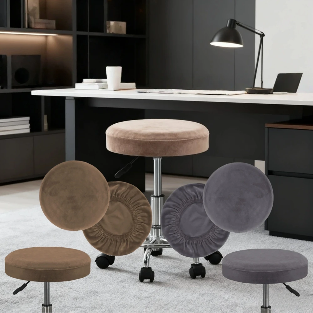 

1pc Swivel Chair Cover Velvet Stool Cover Bar Round Chair Universal Stool Case Anti-dirty Useful Home Item Stretch Sheath